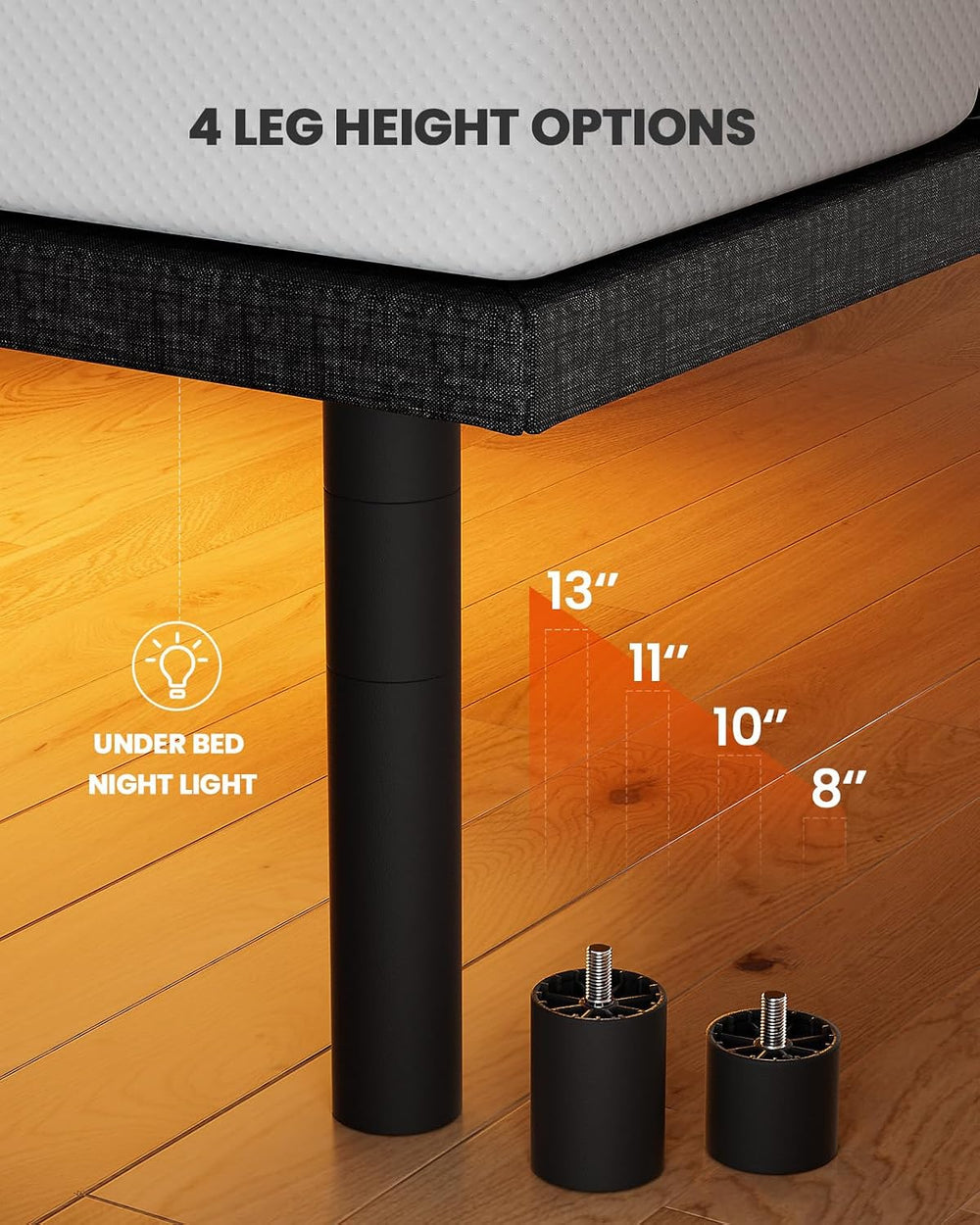 AMADA Split King Adjustable Bed Frame with Wireless Remote and Zero Gravity