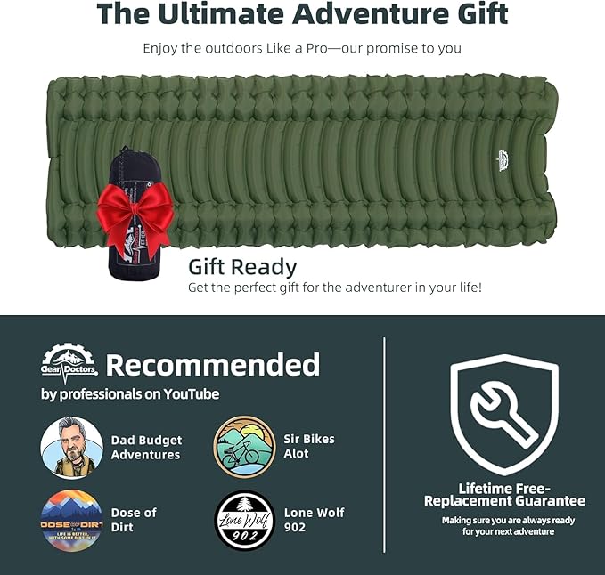 Gear Doctors® Ether 17.5oz Ultralight Camping Sleeping Pad – Backpacking Air - Image 9