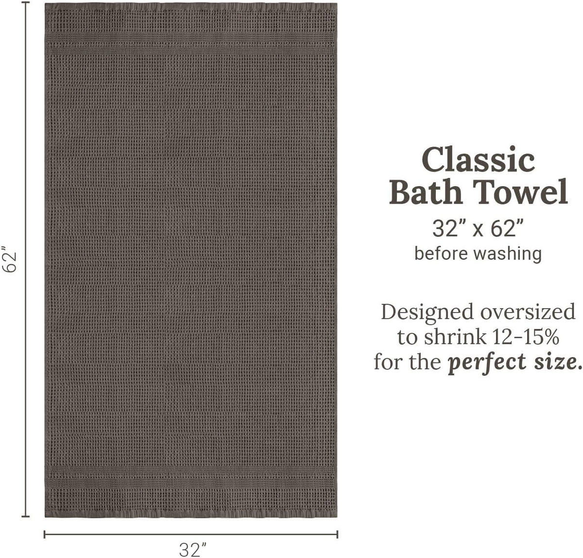 gilden tree waffle towels for bathroom, 100% cotton, front angle view