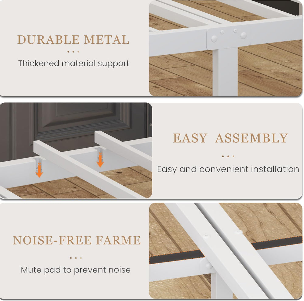 Jenmit Full Size Bed Frame with Charging Station & LED Lights,Full Metal ...