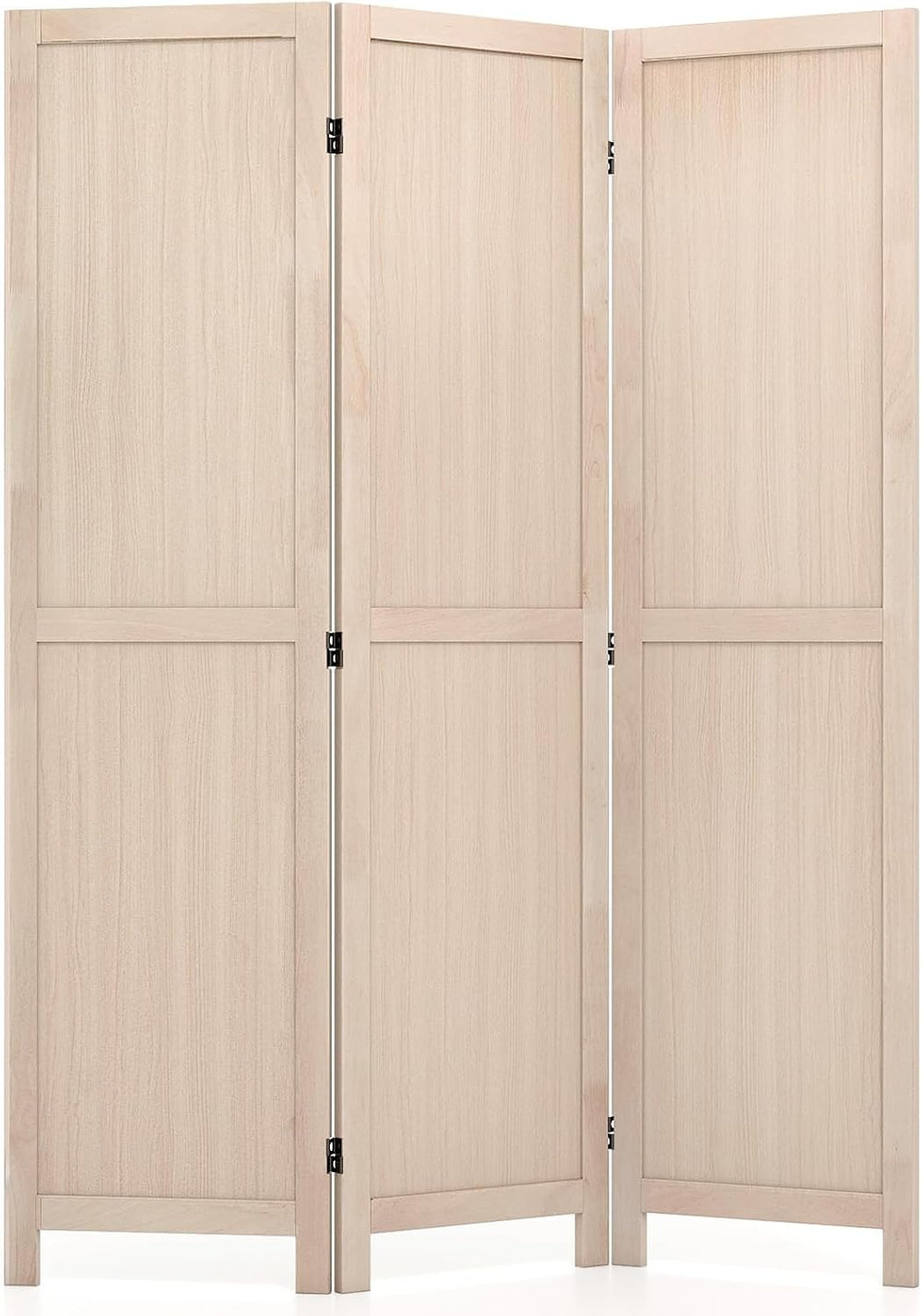 GIANTEX 3 Panel Folding Wooden Room Divider 67" Tall, No Assembly