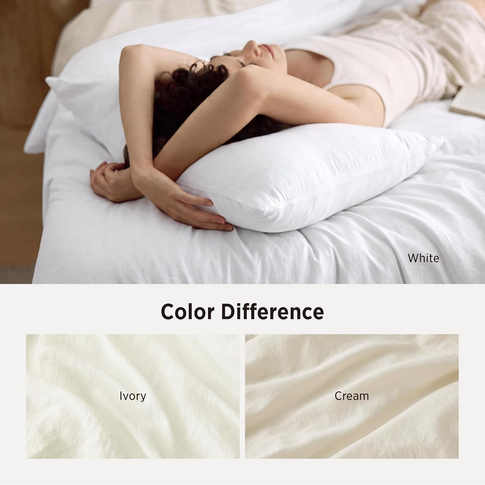 Bedsure Oversized King Comforter Set, Prewashed Bedding White