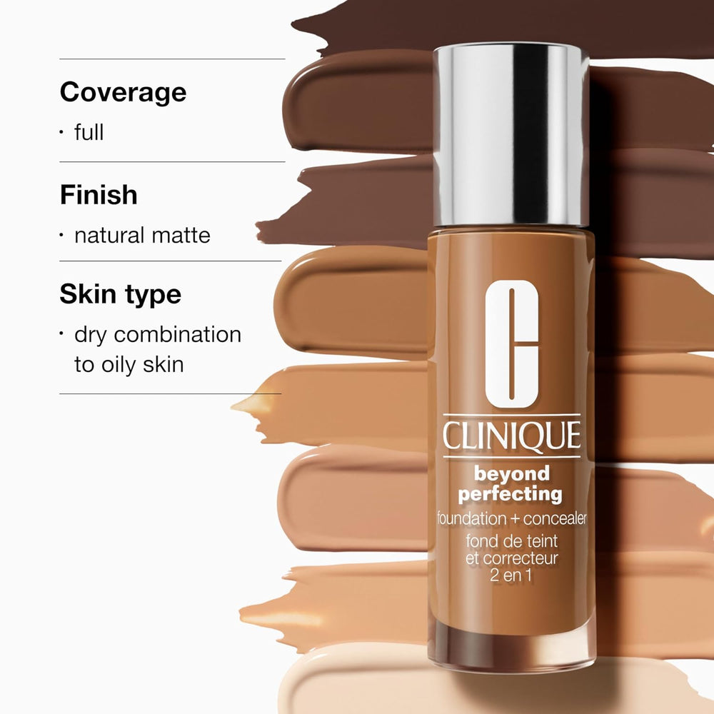 Clinique Beyond Perfecting Lightweight Liquid Foundation + Concealer For Dry ...