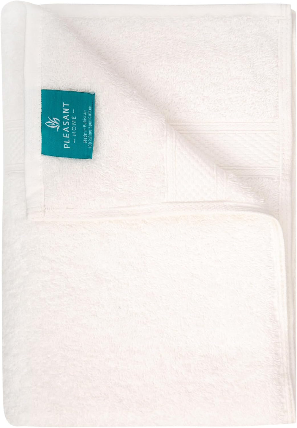 Pleasant Home White Bath Towels Set of 6 (24” x 50”) 100% Cotton Towel Set