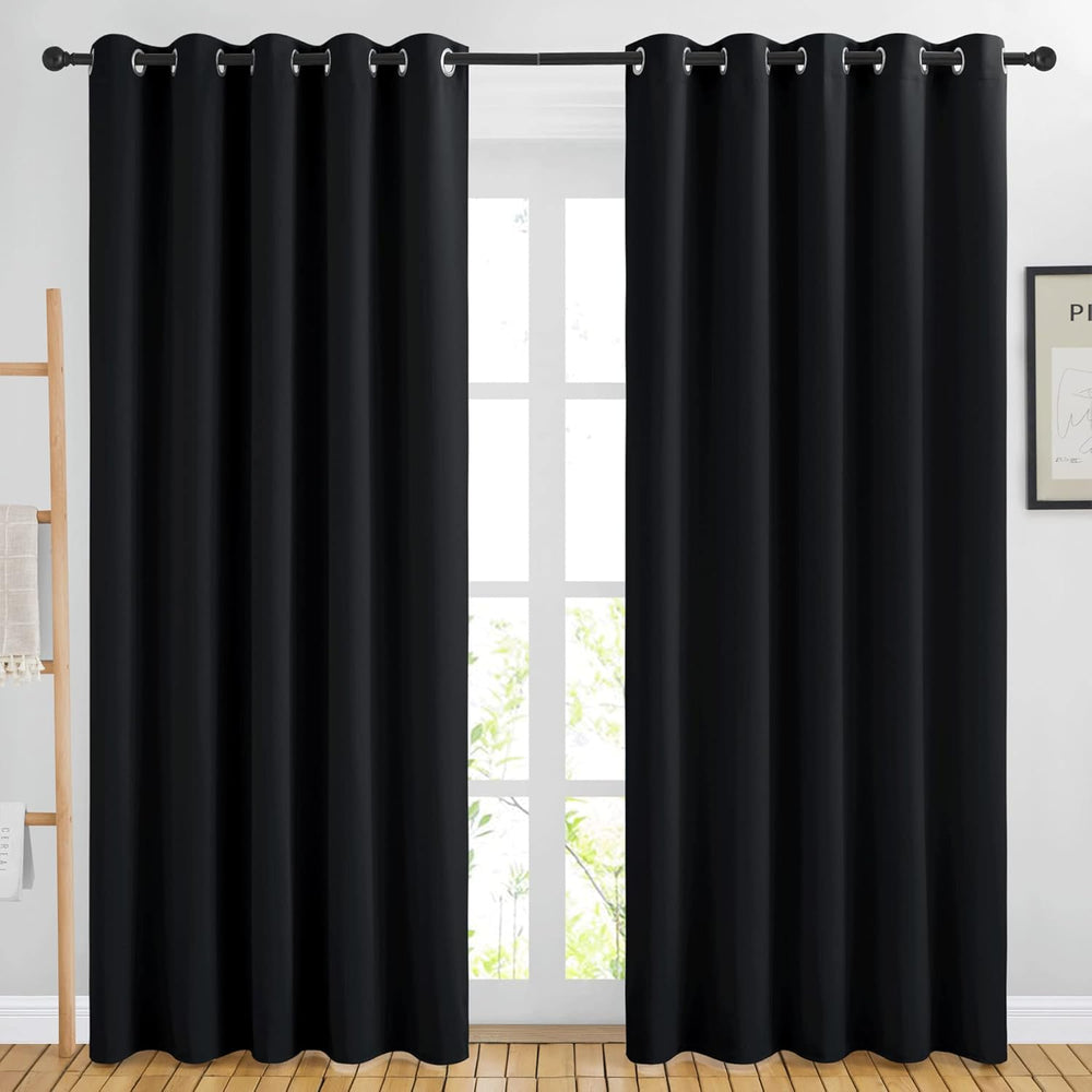NICETOWN Black Blackout Curtains for Living Room 66" w x 80" L 2 Pa...