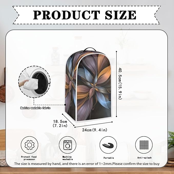 Brown Flower Blender Cover Dust Proof Washable Small Appliance Cover, Durable - Image 5