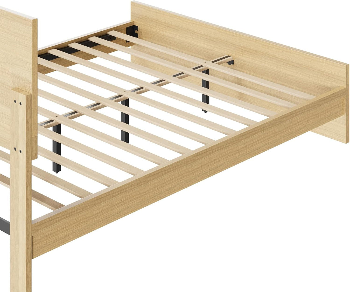 kislot boho rattan bed frame, farmhouse platform, natural, view 14