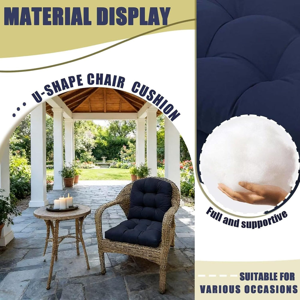 Dark Green Wicker Seat Cushion for Outdoor Indoor