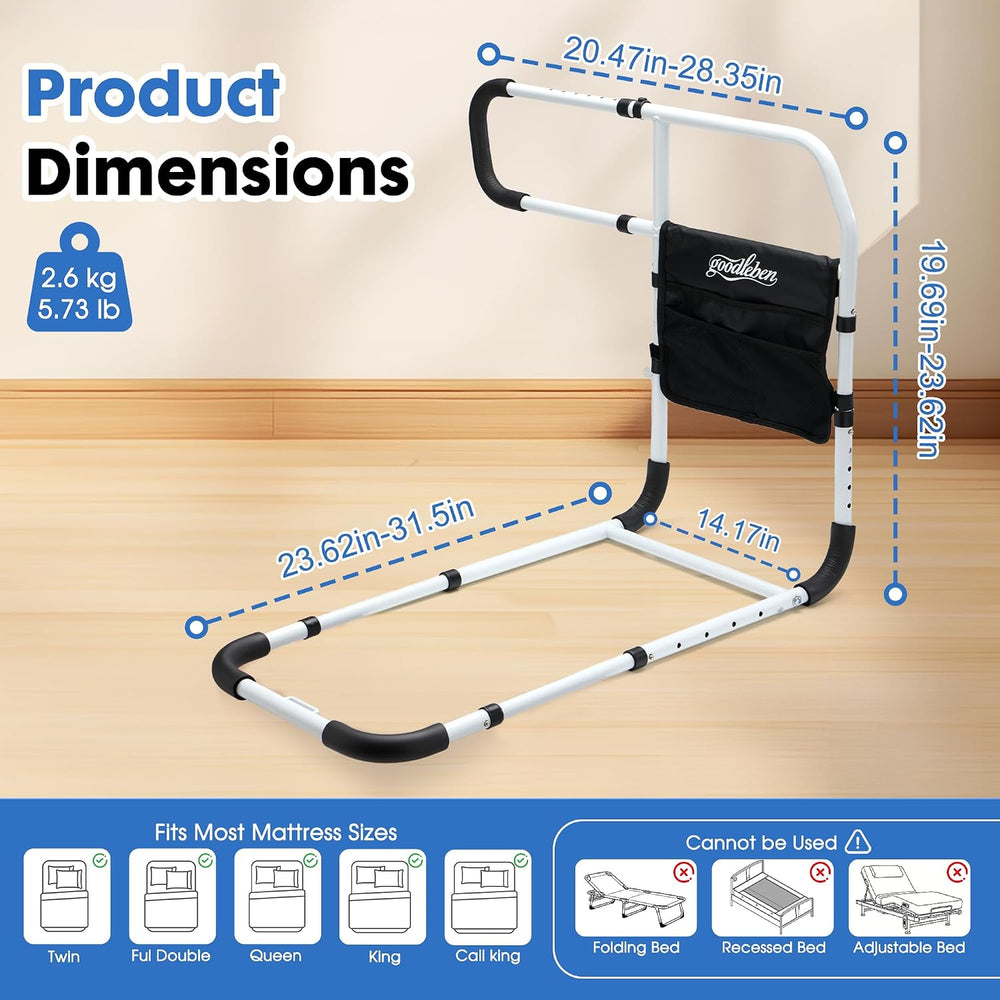 Bed Rails for Elderly Adults, Adjustable Bed Assist Rails for Seniors with No...