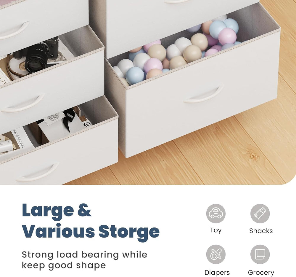 DUMOS TV Stand for Bedroom with 5 Drawers, Storage Chest of Drawers