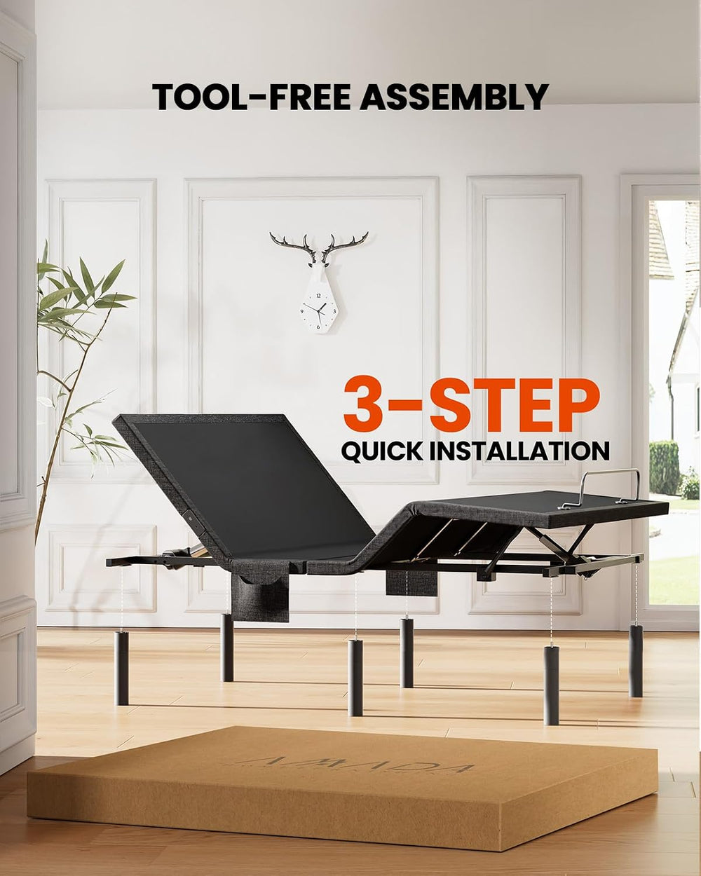 AMADA Split King Adjustable Bed Frame with Wireless Remote and Zero Gravity