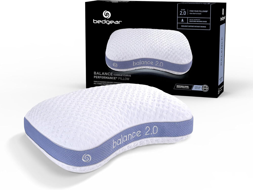 Bedgear Balance Cuddle Curve Performance Pillow - Size 2.0 - Moisture-Wicking...