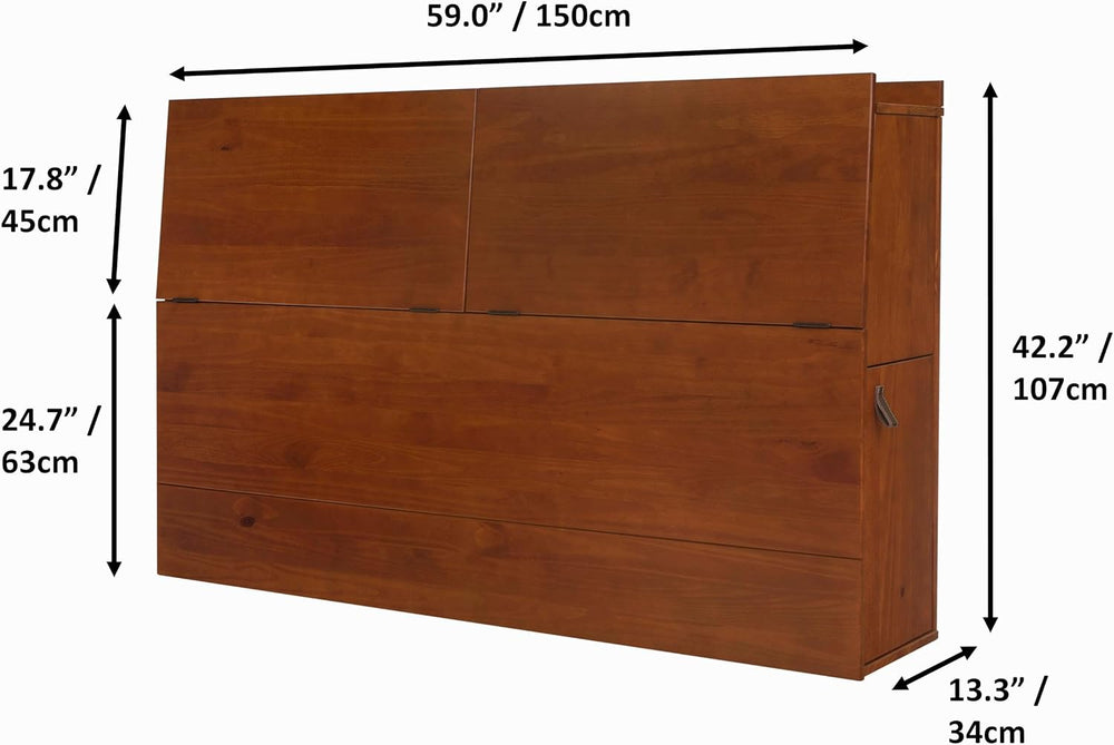 memomad Bali Storage Headboard Freestanding, Full Size, Caramel Brown
