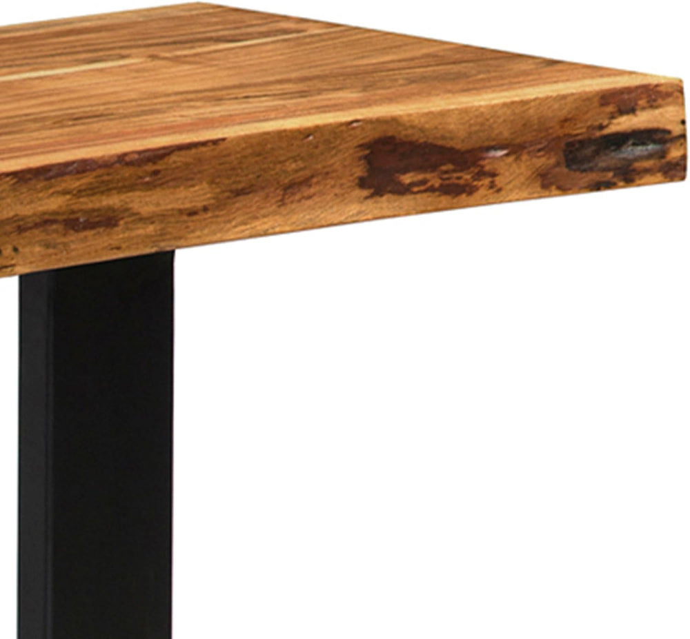 Alaterre Alpine Live Edge Solid Wood Rustic Entryway Bench, Natural, 48”