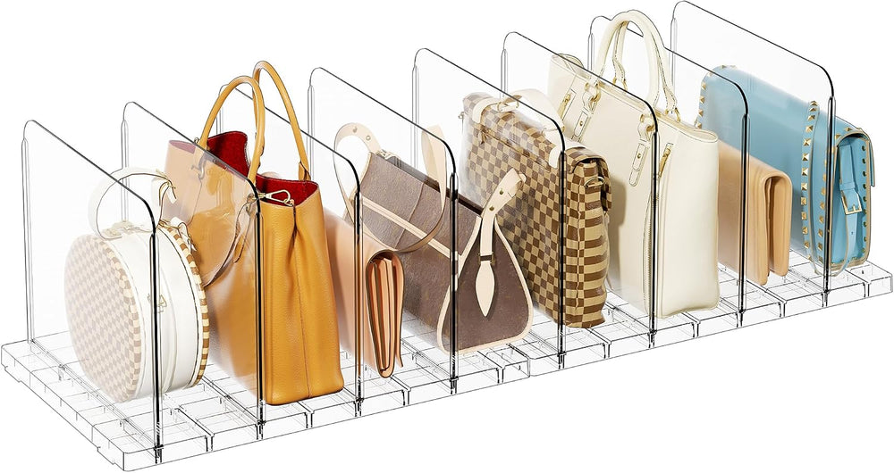 Yecaye Purse Organizer for Closet, Holds 16 Bags, Clear Acrylic Adjustable Sh...