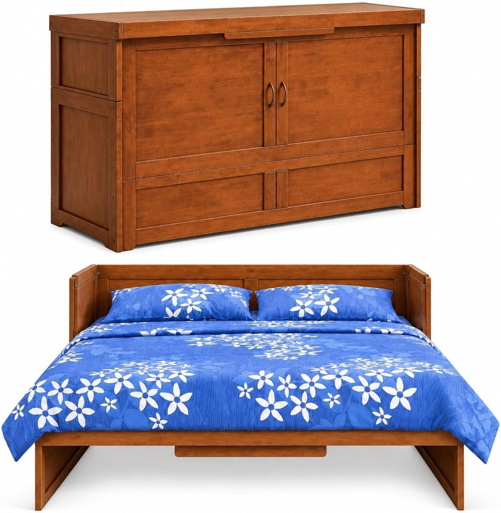 NIGHT & DAY Furniture Murphy Cube Cabinet Bed (Cherry)