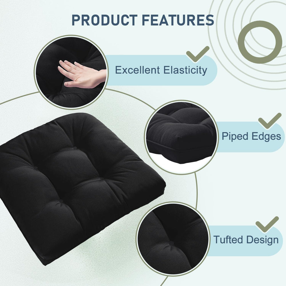 downluxe Outdoor Chair Cushions Set of 4 for Patio Furniture, Water Resistant...