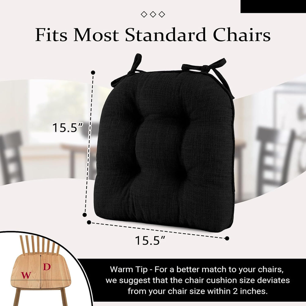 Wellsin Chair Cushions for Dining Chairs, Non-Slip Kitchen Chair Pads with Ti...