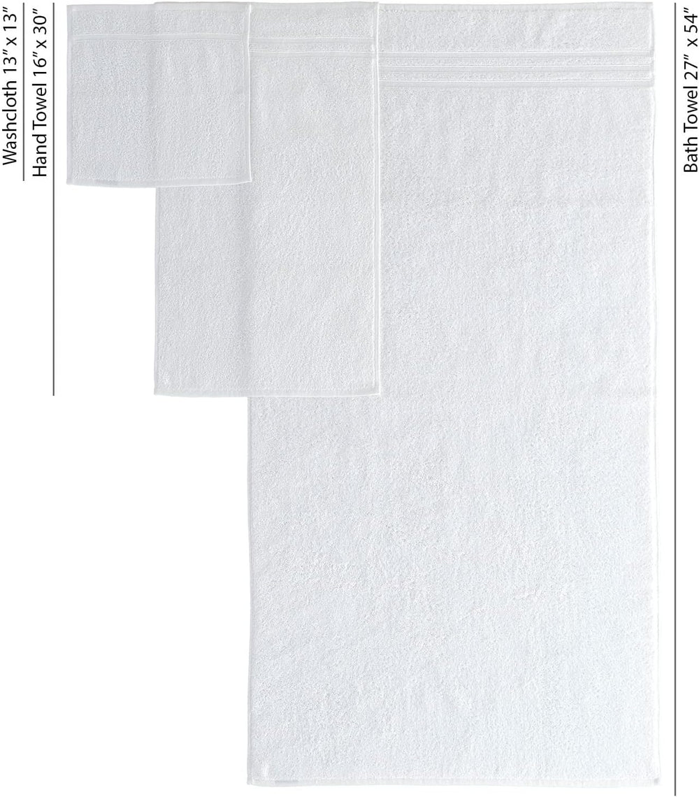 Hawmam Linen Towel Set, Turkish Cotton, 6 Pack, White