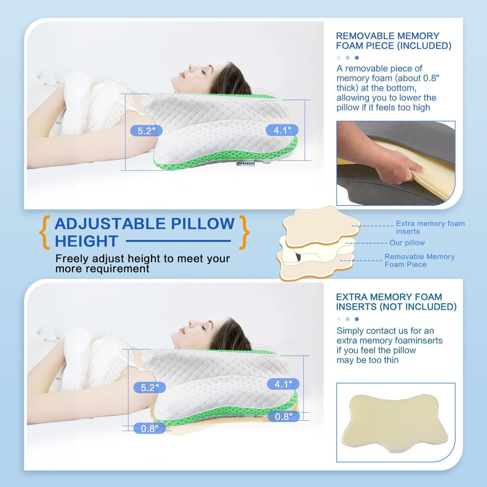 Pain Relief Cervical Pillow for Neck Support,Adjustable Ergonomic Pillow