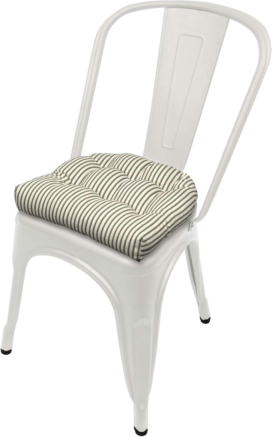 Barnett Home Decor Ticking Stripe Black - 14" Industrial Chair Cushion w...