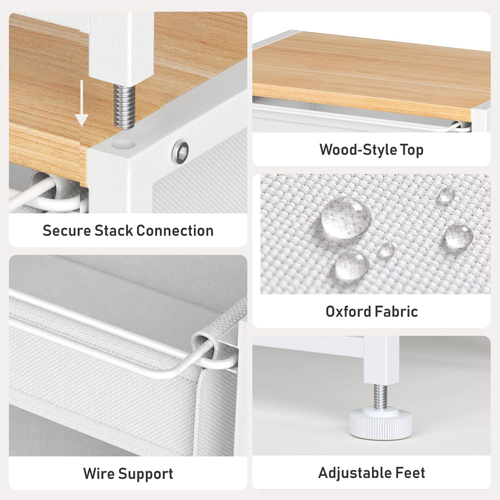 DIMJ Stackable Storage Drawer for Closet Organizers with 3 Clear Window