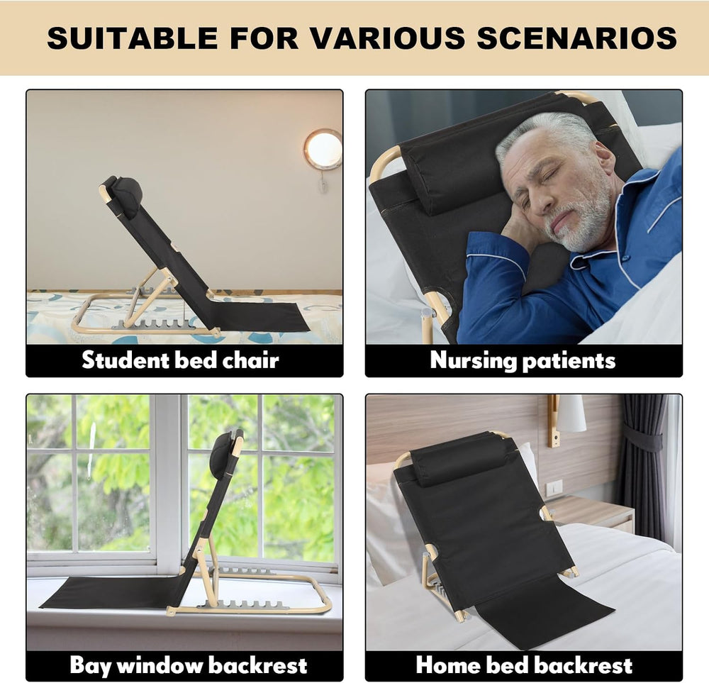 Menkxi Lifting Bed Backrest Portable Folding Adjustable Sit up Back Rest Mult...
