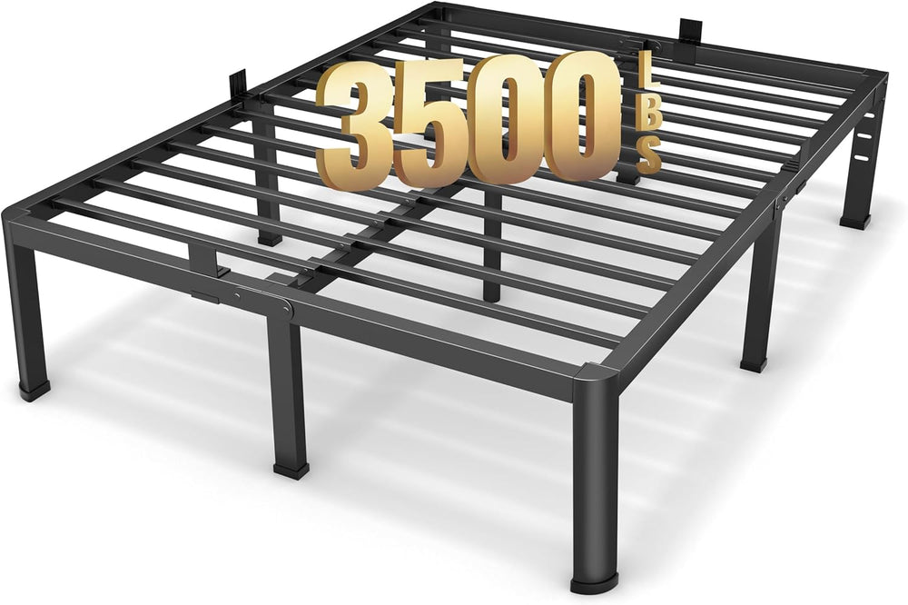 Superay 18 Inch Full Size Metal Platform Bed Frame with Round Corners Leg
