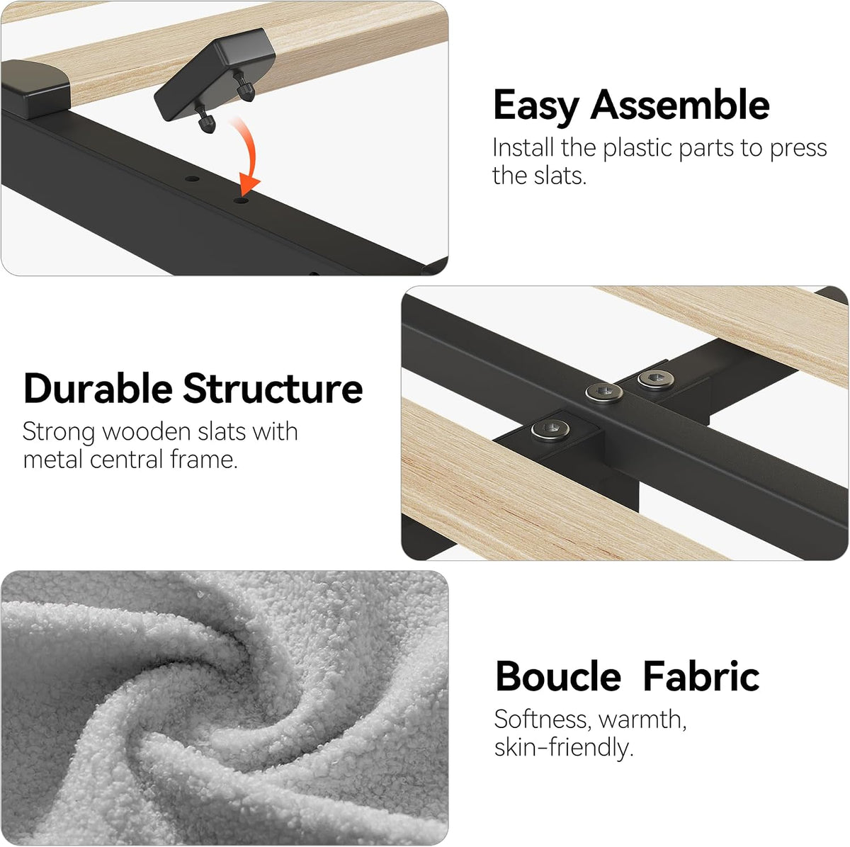 garveehome queen bed frame, platform bed with storage on a desk or shelf