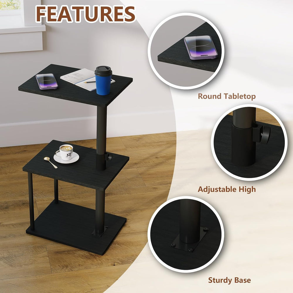 Faesun Swivel Side Table for Couch Arm, Adjustable C End Table for Recliner o...