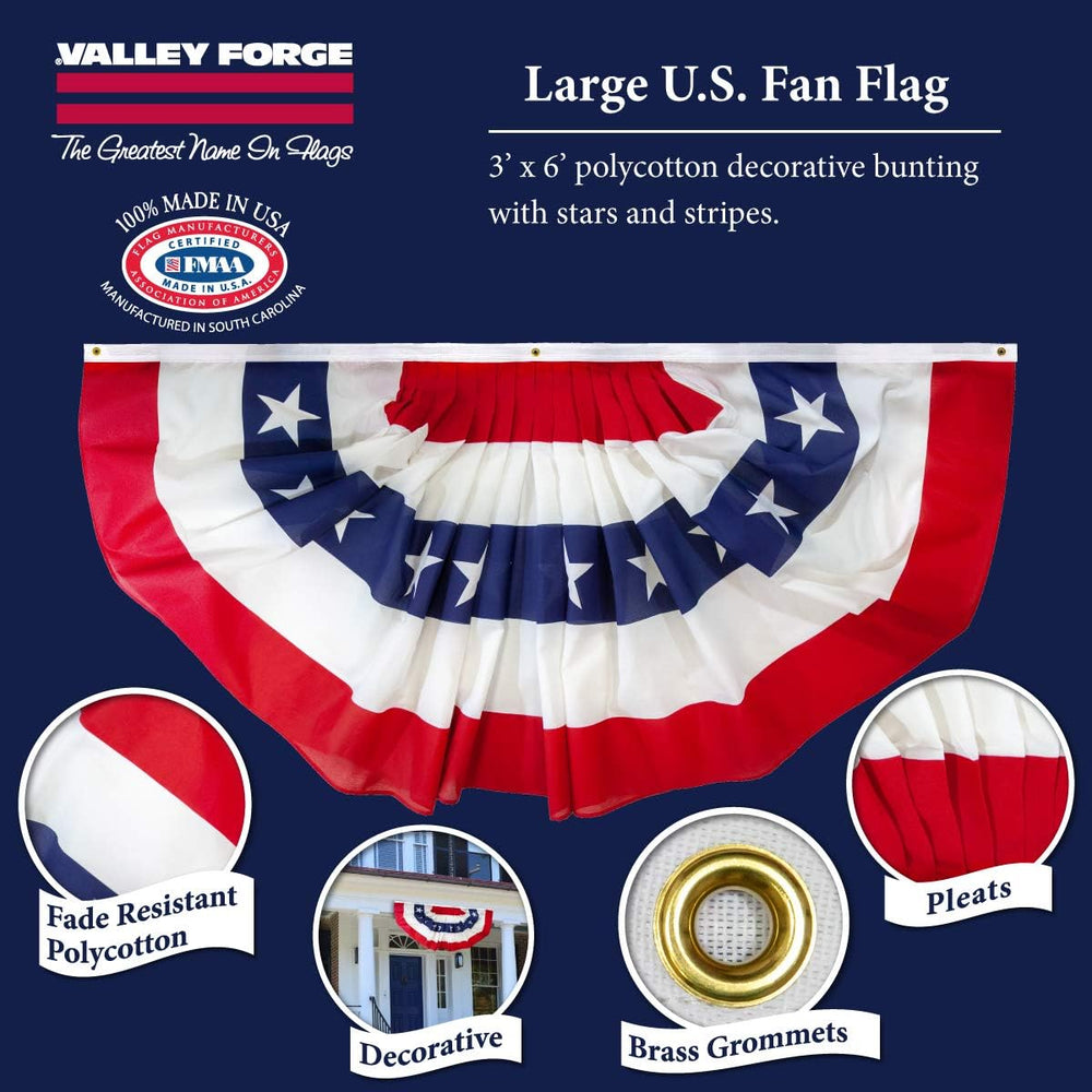 American Fan Flag - 100% Made in the USA - 3' x 6' ft - Stars and Str...