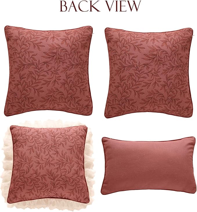 patdrea Designer Pack of 4 Throw Pillow Covers, Farmhouse Vintage Linen - Image 8