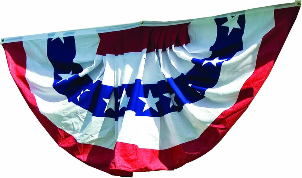 3x6 Ft Windstrong Deluxe (Double Sided) US American Flag Bunting Half Fan Ful...
