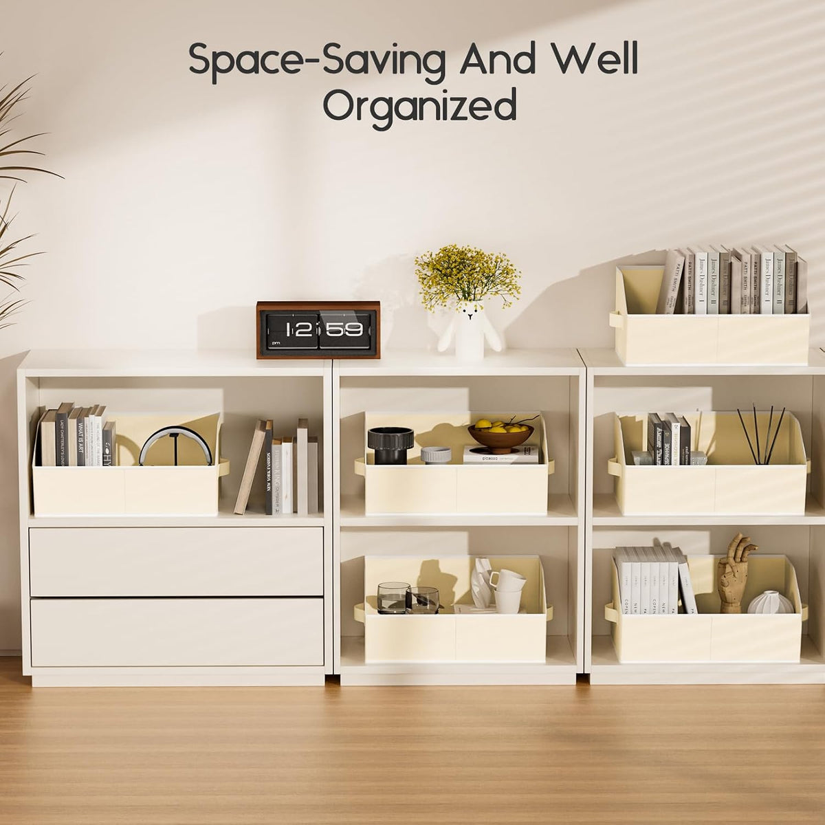 homsorout large closet organizers and storage bins on a desk or shelf