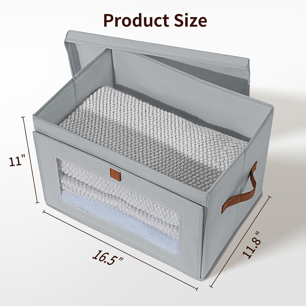 dimj storage bins with lids - 4 pack on a desk or shelf