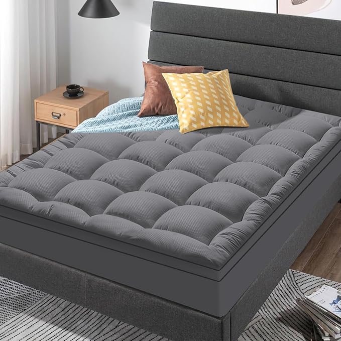 King Size Mattress Topper for Back Pain, Cooling Extra Thick Mattress Pad Cover - Image 7