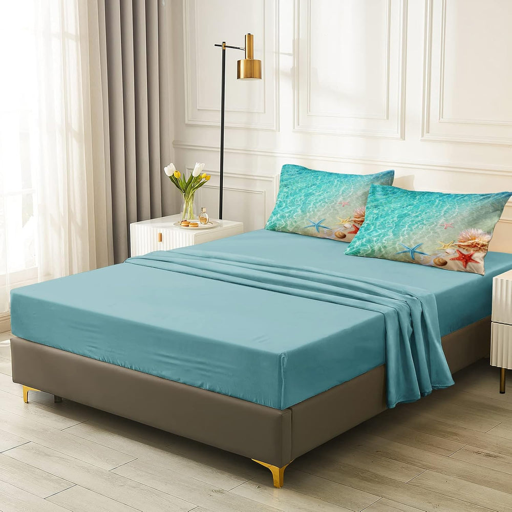 Merryword Ocean Beach Comforter Set Twin Size 6 Pieces Bed in a Bag Coastal S...
