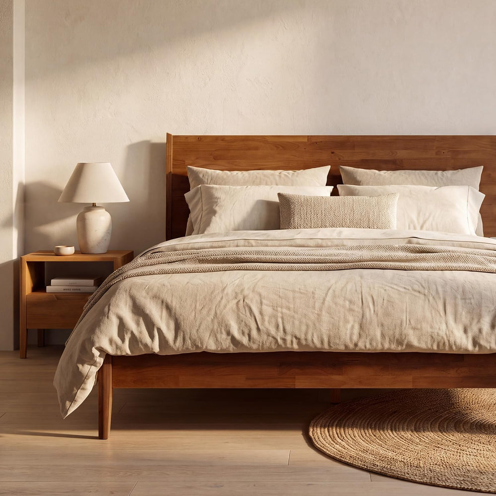 Acacia Haven King Size Bed Frame and Headboard, King Size Platform Bed Frame ...