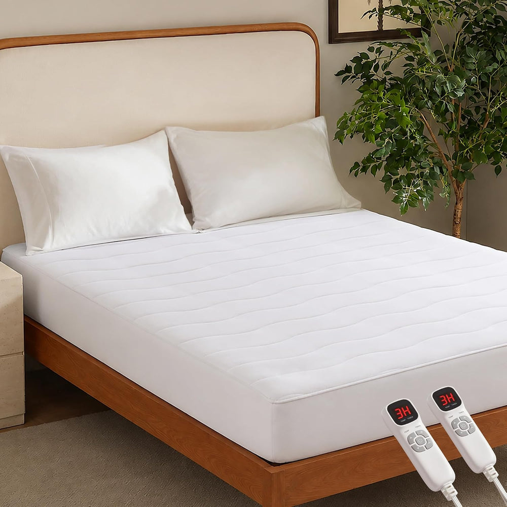 Heated Mattress Pad Queen, Cozy Bed Warmer with Preheat & Memory