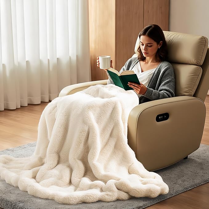 NEXHOME PRO Faux Fur Twin Blanket, Ultra Soft Cozy Warm Fuzzy Fluffy Plush - Image 8
