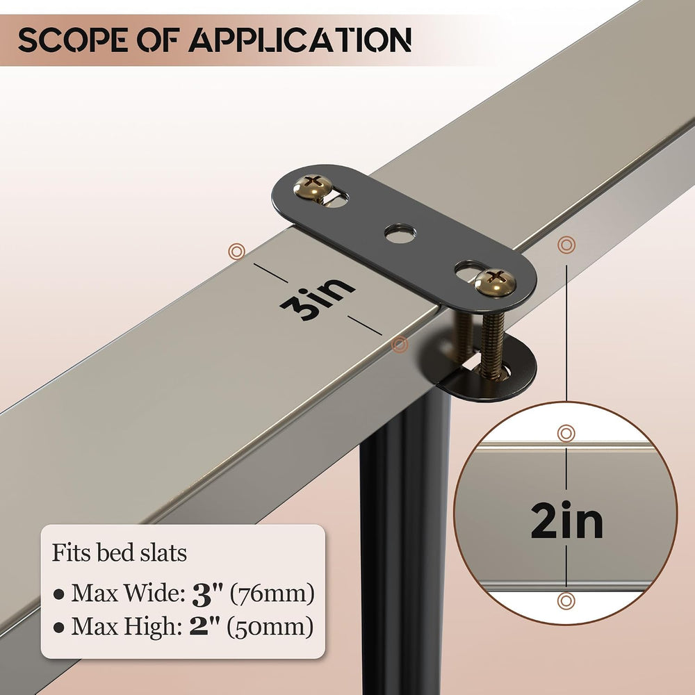 Under Bed Metal Support Legs, Adjustable Height Bed Frame Support Leg, Bed Sl...