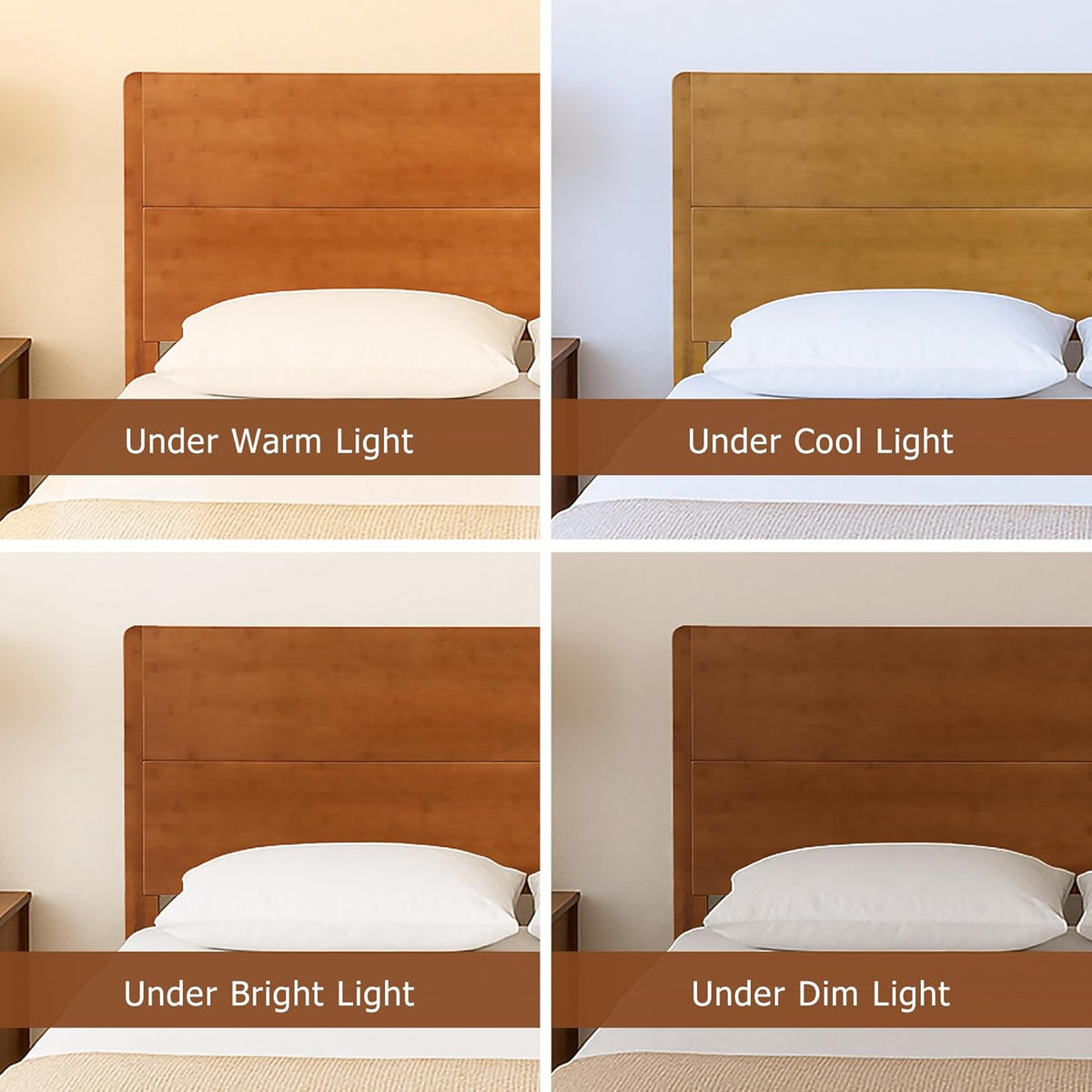 merax queen size bamboo platform bed frame with, package contents