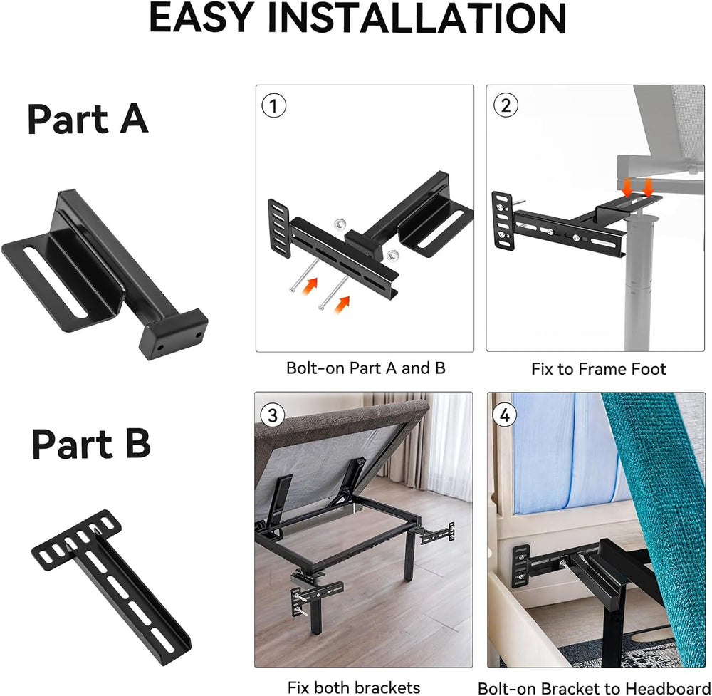 Headboard Bracket Kit for Adjustable Bed Base / Metal Bed Frame