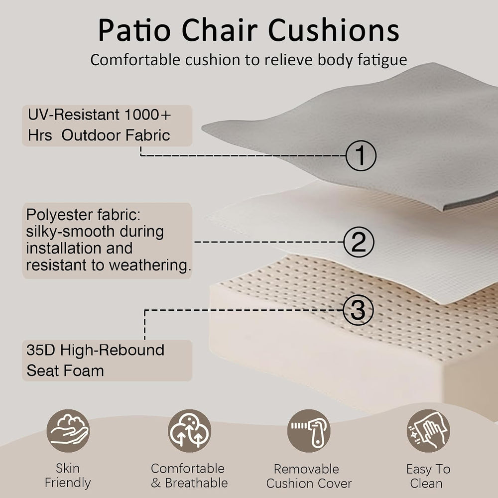 COZYVIDA 22x24 Patio Deep Seat Cushion Set 2-Pack, Putty Beige