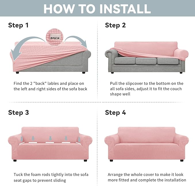 LURKA Stretch Oversized Sofa Slipcovers 1 Piece Couch Covers - Image 6
