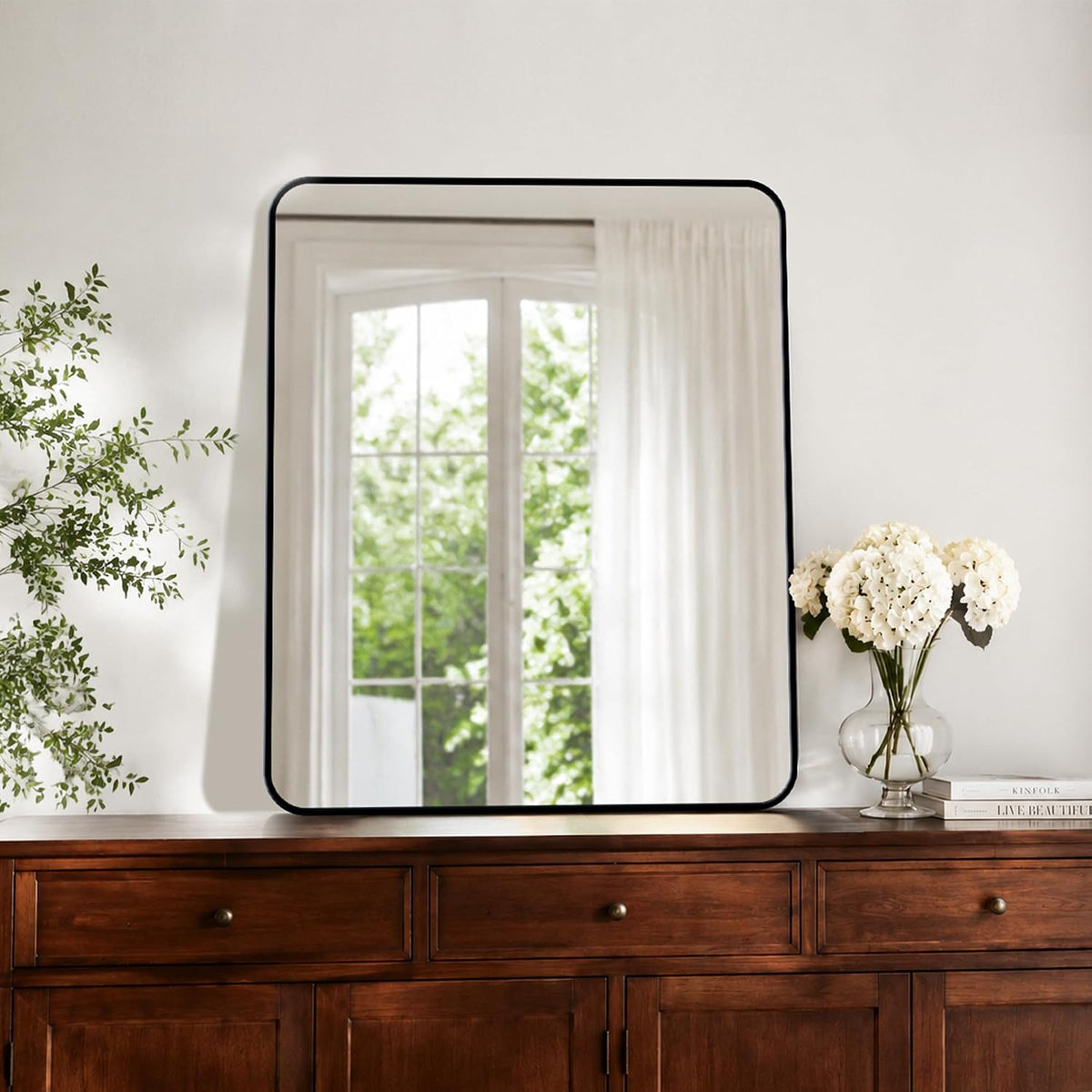 bathroom vanity black mirror for over sink, 36", view 9