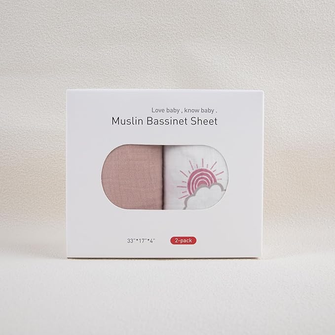 Muslin Bassinet Fitted Sheets, 2 Pack - Image 9
