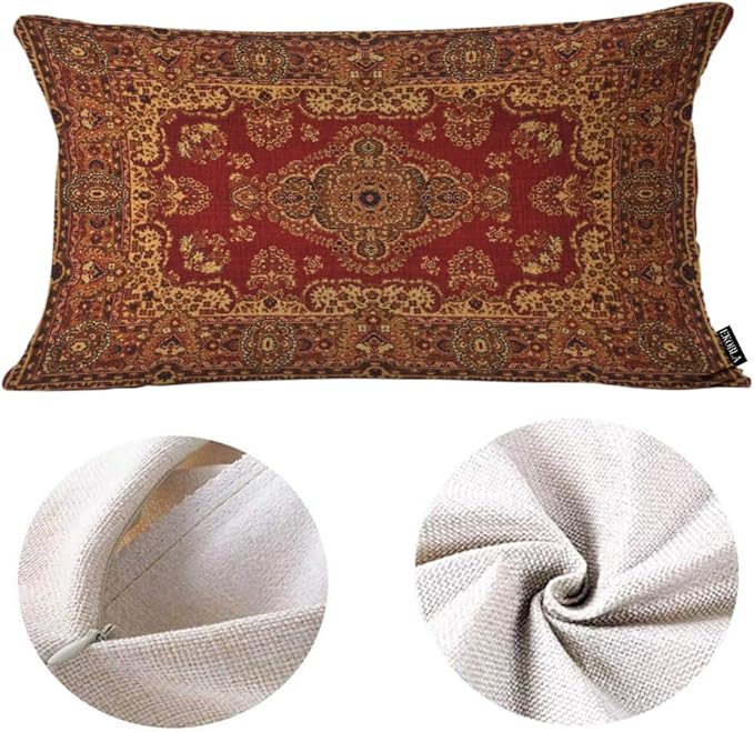 EKOBLA Oriental Persian Carpet Pattern Lumber Decorative Throw Cushion Cover - Image 6
