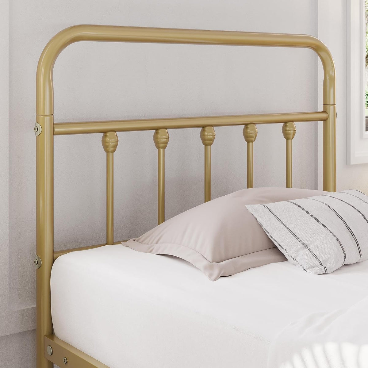 yaheetech 2 pcs twin bed frame with headboard, view 9