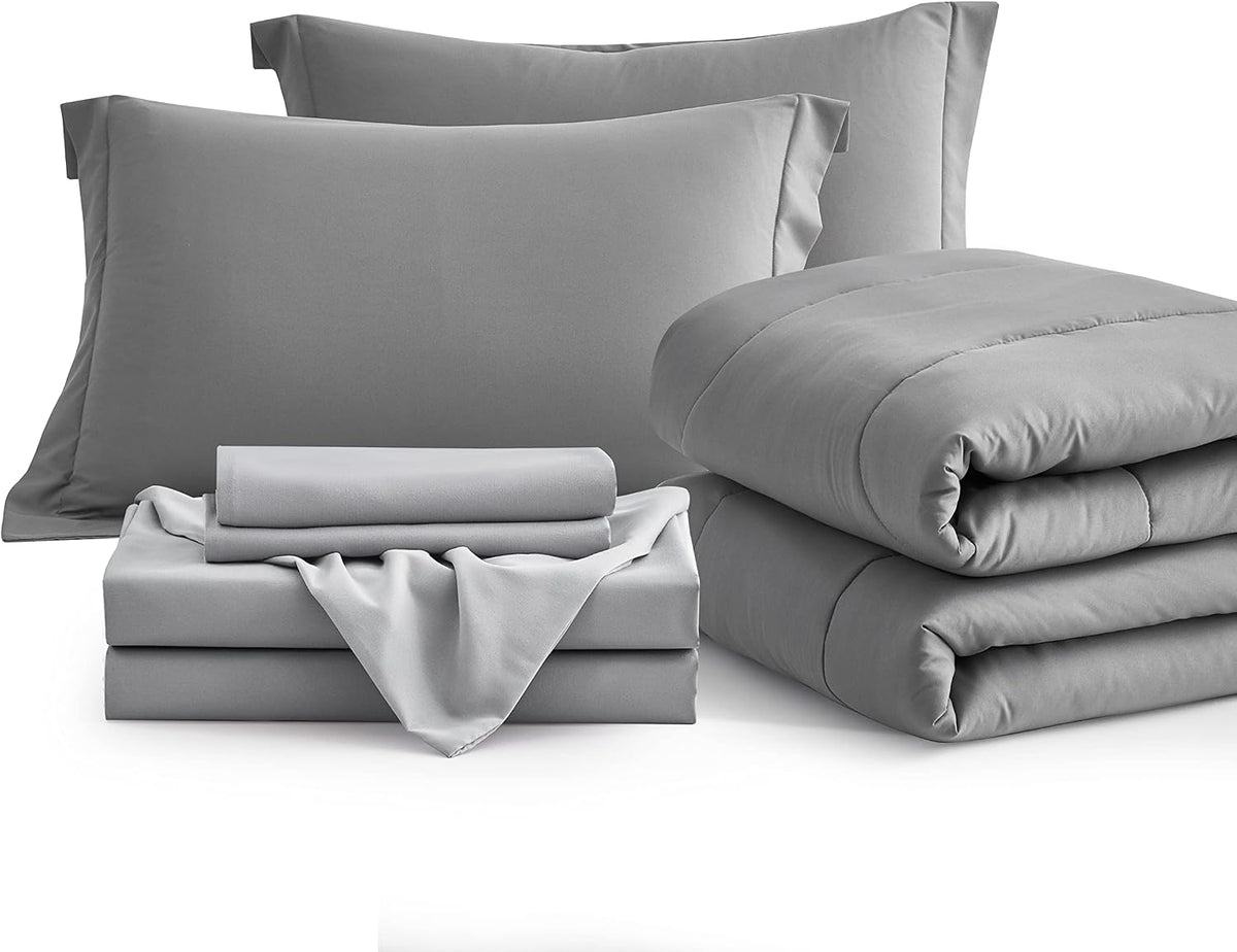 maple&stone full size comforter set 7 pieces bed, front angle view